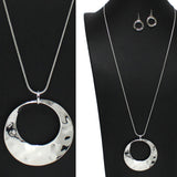 98851, HAMMERED ROUND LONG PENDANT NECKLACE
