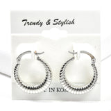 98858, TEXTURED ROUND METAL HOOP EARRING