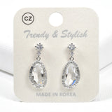 98864, GEOMETRIC CUBIC ZIRCONIA DANGLE EARRING