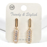 98865, BAGUETTE CUBIC ZIRCONIA DANGLE EARRING