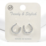 98866, HORSESHOE CUBIC ZIRCONIA STUD EARRING
