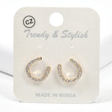 98866, HORSESHOE CUBIC ZIRCONIA STUD EARRING