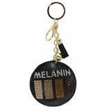 98870, "MELANIN" BLING CRYSTAL EMBELLISHED KEYCHAIN