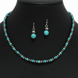 Western Turquoise Stone with Navajo Bead Necklace