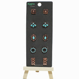 Western Turquoise Stone Stud Earring SET - view 2