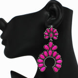 Western Squash Blossom Turquoise Stone Earring