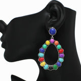 Western Teardrop Turquoise Stone Earring