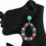 Western Teardrop Turquoise Stone Earring - view 2