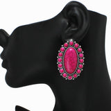 Western Oval Turquoise Stone Earring - view 2