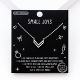 98911, GOLD DIPPED, "SMALL JOYS" V-SHAPE CUBIC ZIRCONIA NECKLACE