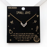 98911, GOLD DIPPED, "SMALL JOYS" V-SHAPE CUBIC ZIRCONIA NECKLACE