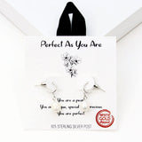 98913, GOLD DIPPED, "PERFECT AS YOU ARE" FRESHWATER PEARL DANGLE EARRING