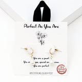 98913, GOLD DIPPED, "PERFECT AS YOU ARE" FRESHWATER PEARL DANGLE EARRING