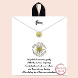 98915, WHITE GOLD DIPPED, "DAISY" DAINTY FLOWER NECKLACE