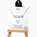 98920, GOLD DIPPED, "HEART" MOTHER OF PEARL BAR NECKLACE