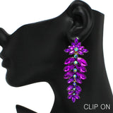 98950, MARQUISE RHINESTONE ACCENT CLIP ON EARRING
