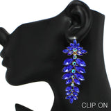 98950, MARQUISE RHINESTONE ACCENT CLIP ON EARRING
