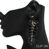 98950, MARQUISE RHINESTONE ACCENT CLIP ON EARRING