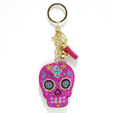 98957, SUGAR SKULL CRYSTAL EMBELLISHED KEYCHAIN