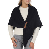 98977, CABLE KNITTED SHAWL WITH INSERT