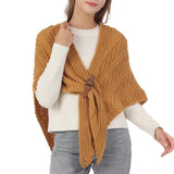 98977, CABLE KNITTED SHAWL WITH INSERT