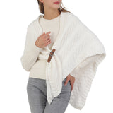 98977, CABLE KNITTED SHAWL WITH INSERT