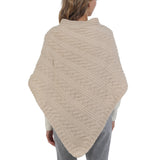 98977, CABLE KNITTED SHAWL WITH INSERT