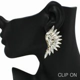 99010, WING RHINESTONE CLIP ON EARRING