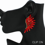 99010, WING RHINESTONE CLIP ON EARRING