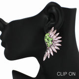 99010, WING RHINESTONE CLIP ON EARRING