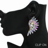 99010, WING RHINESTONE CLIP ON EARRING