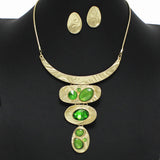 99017, GEOMETRIC TEXTURED METAL WITH RHINESTONE NECKLACE