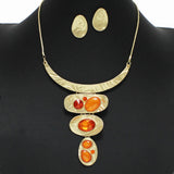99017, GEOMETRIC TEXTURED METAL WITH RHINESTONE NECKLACE