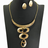 99017, GEOMETRIC TEXTURED METAL WITH RHINESTONE NECKLACE