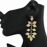 99031, LEAF BRANCH METAL EARRING