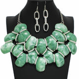 99045, GEOMETRIC RESIN STONE STATEMENT NECKLACE