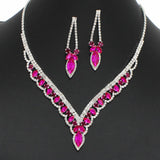 99084, MARQUISE ACCENT CRYSTAL RHINESTONE NECKLACE SET
