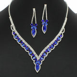 99084, MARQUISE ACCENT CRYSTAL RHINESTONE NECKLACE SET