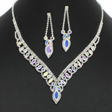99084, MARQUISE ACCENT CRYSTAL RHINESTONE NECKLACE SET