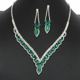 99084, MARQUISE ACCENT CRYSTAL RHINESTONE NECKLACE SET