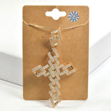 99091, CROSS CUBIC ZIRCONIA PENDANT NECKLACE