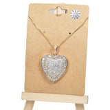 99092, HEART CUBIC ZIRCONIA PENDANT NECKLACE