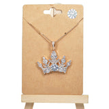 99094, CROWN CUBIC ZIRCONIA PENDANT NECKLACE