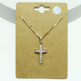 99097, CROSS RHINESTONE PENDANT NECKLACE
