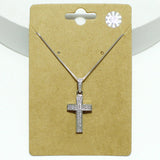 99097, CROSS RHINESTONE PENDANT NECKLACE