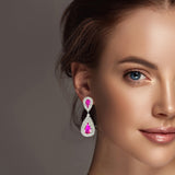 99118, TEARDROP ACCENT CRYSTAL RHINESTONE EARRING