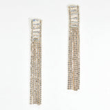 99119, BAGUETTE CUBIC ZIRCONIA ACCENT CRYSTAL RHINESTONE EARRING