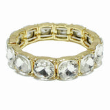 99123, GEOMETRIC RHINESTONE STRETCH BRACELET