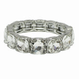 99123, GEOMETRIC RHINESTONE STRETCH BRACELET