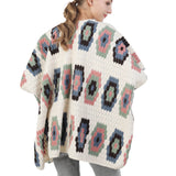 99144, FLORAL CROCHET WINTER PONCHO